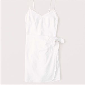 NWT White Linen Summer Dress A&F Wrap Style - XS